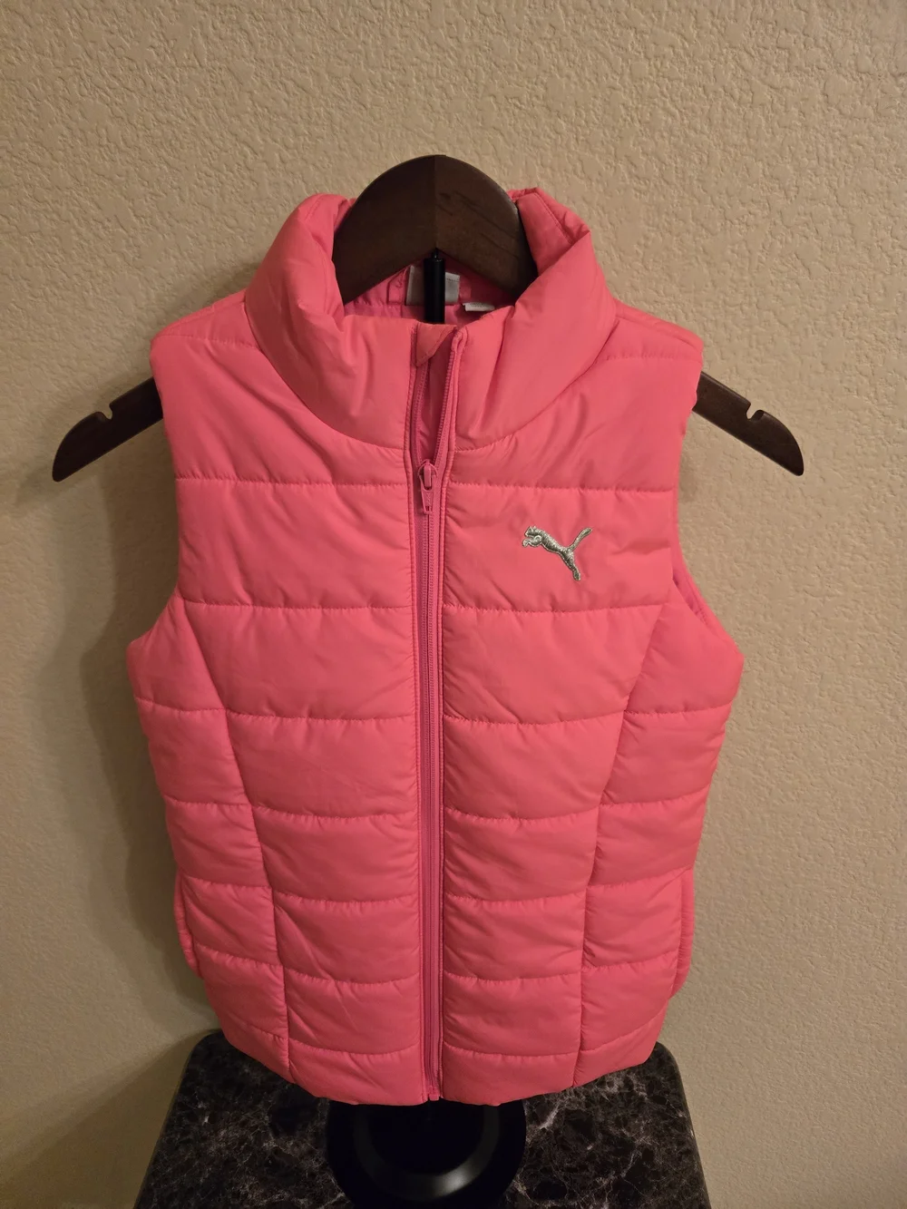 Puma Kids' Hot Pink Quilted Puffer Vest Size 10/12